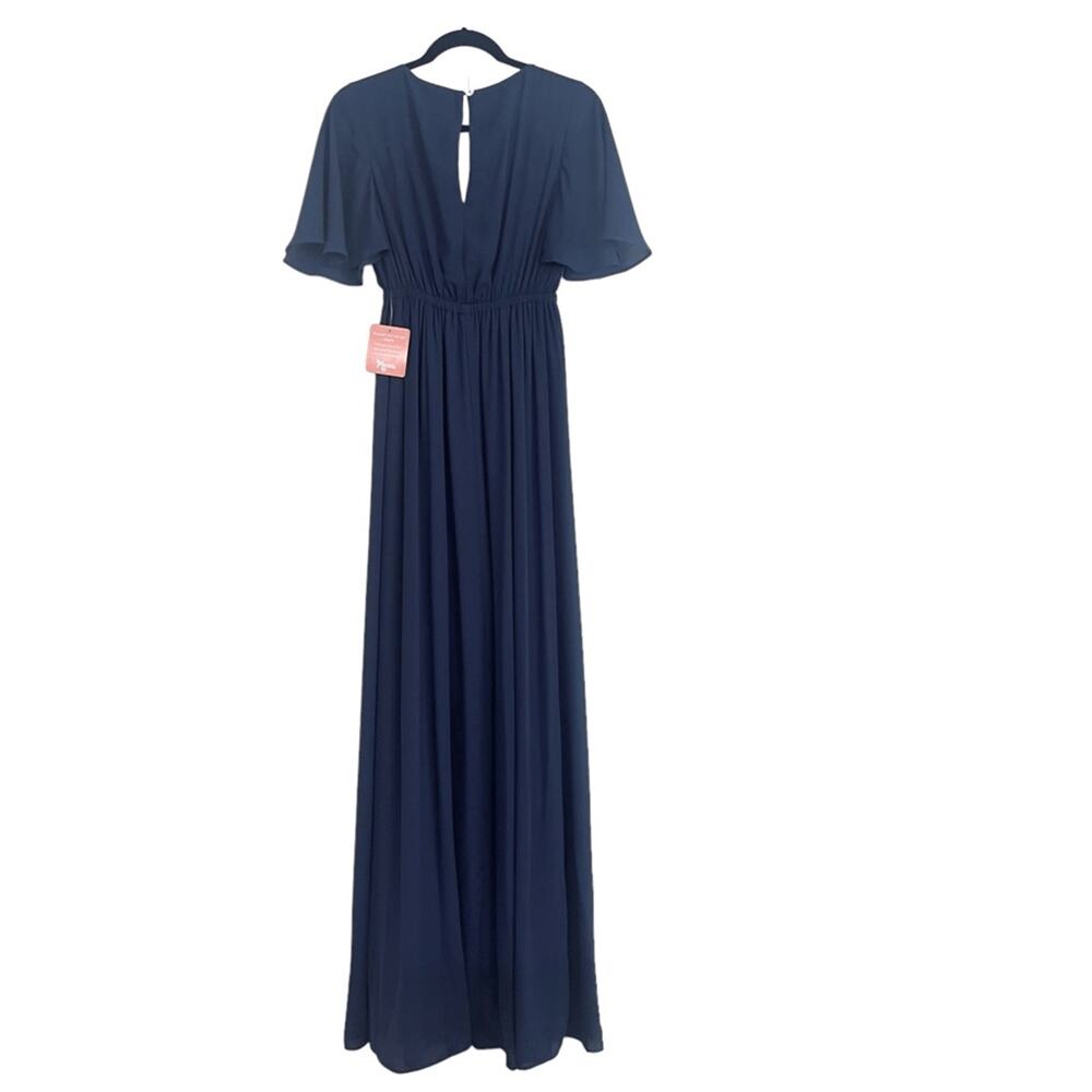 NWT Show Me Your MuMu Emily Empire Maxi Dress Navy Blue Sz S - Picture 8 of 9